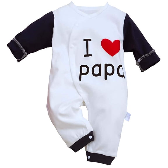 Adorable Unisex Baby Jumpsuit - I Love You Papa Design in Soft Cotton for Newborns