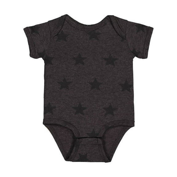 Unisex Baby Infant Star Pattern Combed Ringspun Cotton Five Star One Piece Lap Shoulder Bodysuit-Smoke Star Print-12 Months