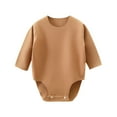 thumbnail image 1 of XUNKUSGA Unisex Baby Long Sleeve Romper Pure Cotton Solid Color Infant Onsies Bodysuit, Newborn Bodysuit 0-24 Months, 1 of 3