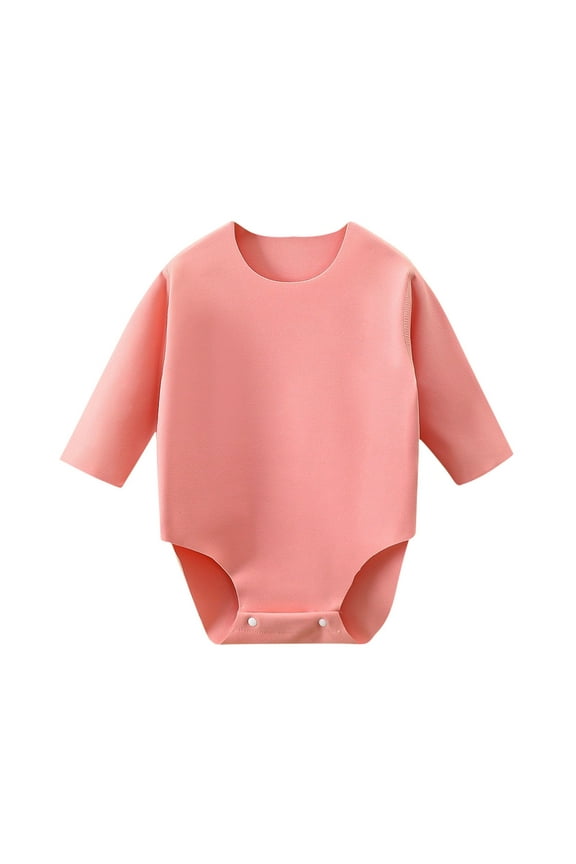 Unisex Baby Long Sleeve Romper Pure Cotton Solid Color Infant Onsies Bodysuit, born Bodysuit 0-24 Months