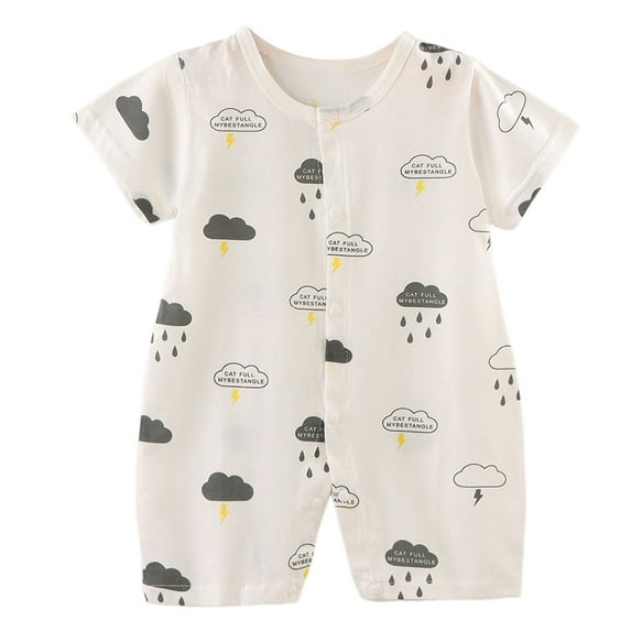 Unisex Baby Onsies Solid Baby Bodysuit Romper for 0-6 Months Newborn Baby Suit Newborn Crawling Suit Short Sleeved Thin Coat Infant