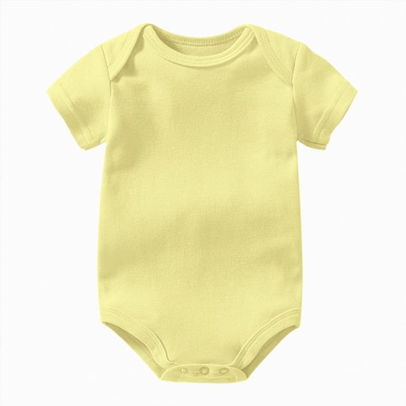 Unisex-Baby Short Sleeve Bodysuits Soft Solid Bodysuit for Newborn Cotton One-piece Boy Girl Summer Clothes 0-24M