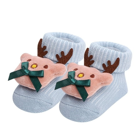 Qicasul Unisex Baby Socks Cute 3D Animal Design Toddler Crew Socks Soft Warm Non Floor Stockings