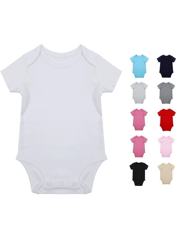 Unisex Baby Solid Baby Bodysuit Romper Blank for 0 24 Months Boys Girls