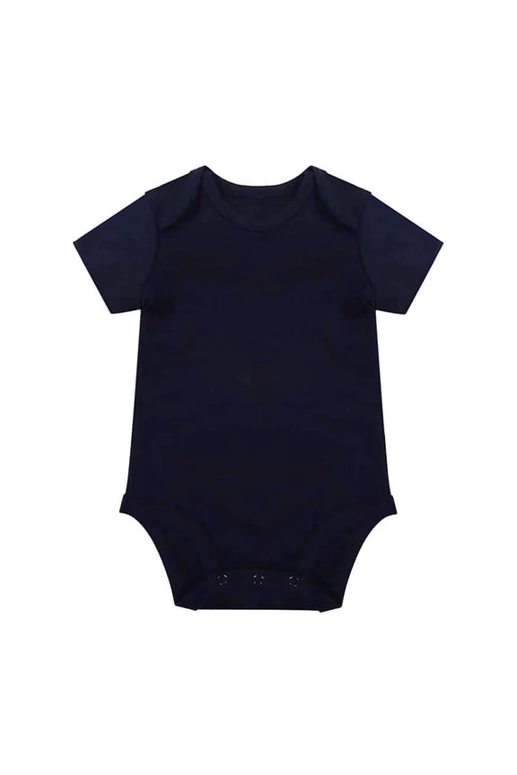 Unisex Baby Solid Color Short Sleeve Bodysuit Blank Premium Cotton Onesie Romper For Newborn Infants Boys Girls Ages 0-24 Months
