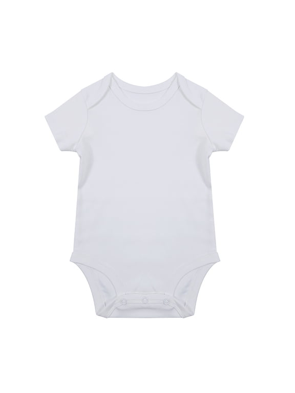 Unisex Baby Solid Romper Boys Girls Short Sleeve Bodysuit Onesies