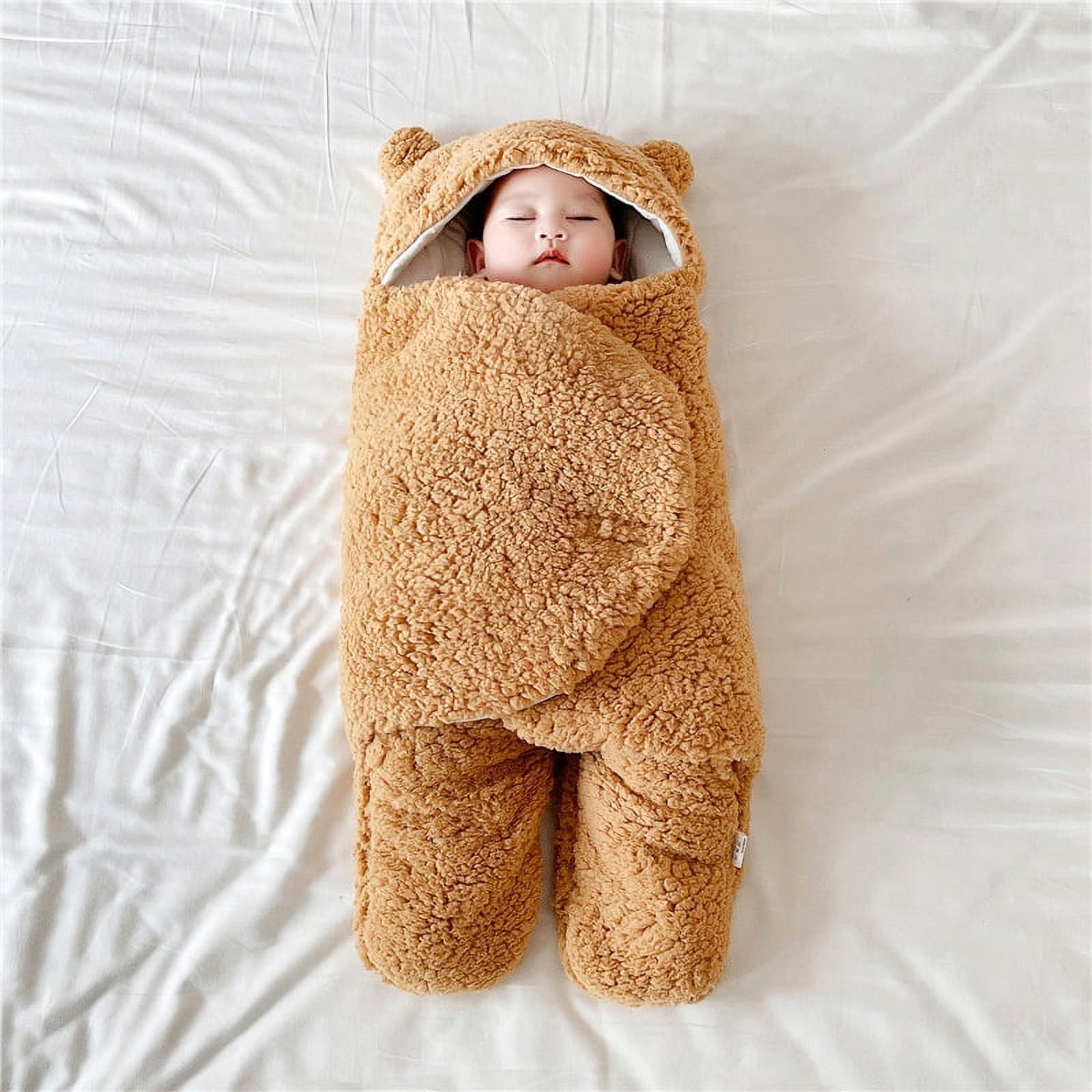 Unisex Baby Swaddle Blanket, Childcare Bunting Bag, Hooded Swaddle