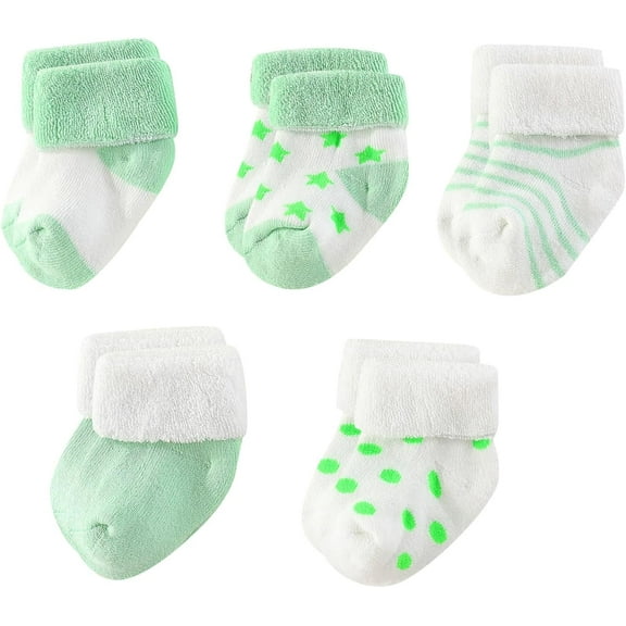 Unisex Baby Terry Socks 5-Pack for Baby boy and girl 0-12 Months Warm Cotton Socks