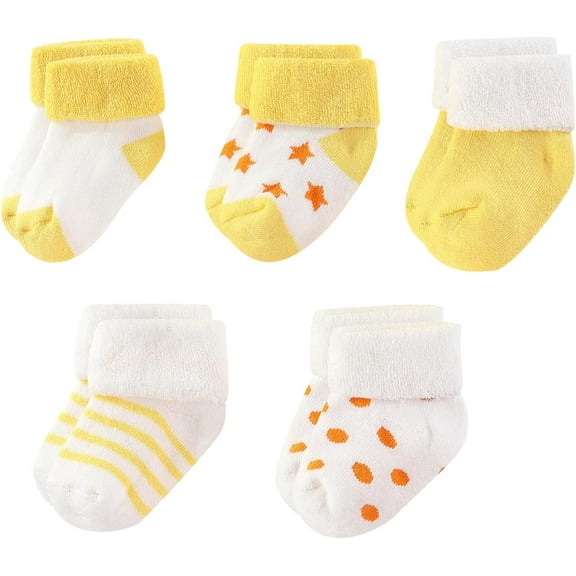 Unisex Baby Terry Socks 5-Pack for Baby boy and girl 0-12 Months Warm Cotton Socks
