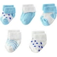 thumbnail image 1 of Unisex Baby Terry Socks 5-Pack for Baby boy and girl 0-12 Months Warm Cotton Socks, 1 of 7