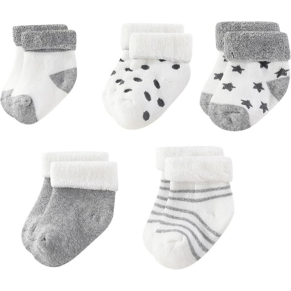 Unisex Baby Terry Socks 5-Pack for Baby boy and girl 0-12 Months Warm Cotton Socks