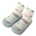 thumbnail image 1 of Unisex Baby Toddler Animals Print Cotton Socks Slipper Anti-Slip Crib Shoes - Sold per 1 Pair (Mint/Mouse, 6-12 Months), 1 of 3