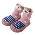 thumbnail image 1 of Unisex Baby Toddler Animals Print Cotton Socks Slipper Anti-Slip Crib Shoes - Sold per 1 Pair (Rose/Bear, 6-12 Months), 1 of 3