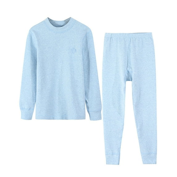 Unisex Baby Toddler Soft 2-Piece Snug Fit Kids Boys Girls Pajamas Base Layer Underwear Sets Light Blue 15-16 Years