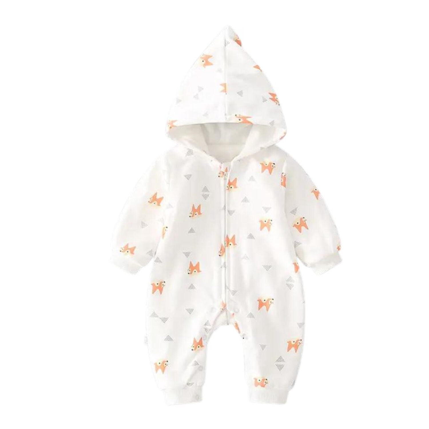 Unisex Baby Fleece Jumpsuit with Hood – Organic Plush Cotton