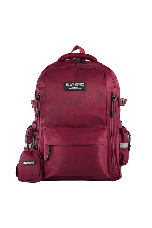 Unisex Backpack, Water Resistant Ergonomic College School Bag, Wine Red