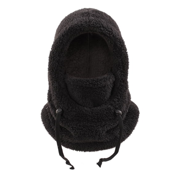 Unisex Balaclava Winter Face Cover, Fleece Lined Windproof Ski Mask, Full Face Coverage Hood, Cold Weather Neck Gaiter, Adult Snowboard Mask, Cycling Wind Protection - Black