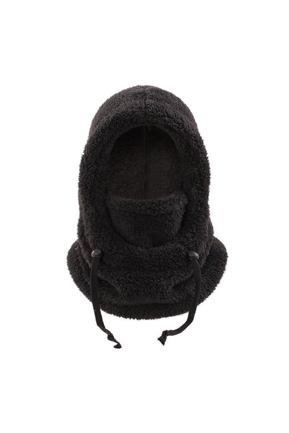 Unisex Balaclava Winter Face Cover, Fleece Lined Windproof Ski Mask, Full Face Coverage Hood, Cold Weather Neck Gaiter, Adult Snowboard Mask, Cycling Wind Protection - Black