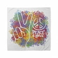 thumbnail image 1 of Unisex Bandana, 70s Party Peace Love Pacifism, Red Purple, by Ambesonne, 1 of 3