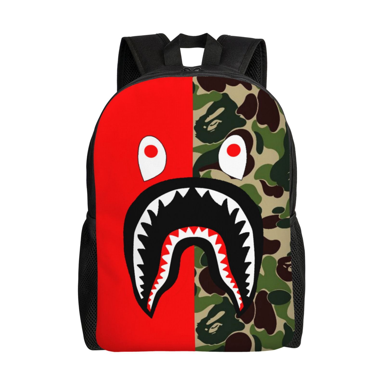 Red Camo Shark Bape Red Backpack Camo Backpack Bape Shark Rucksack