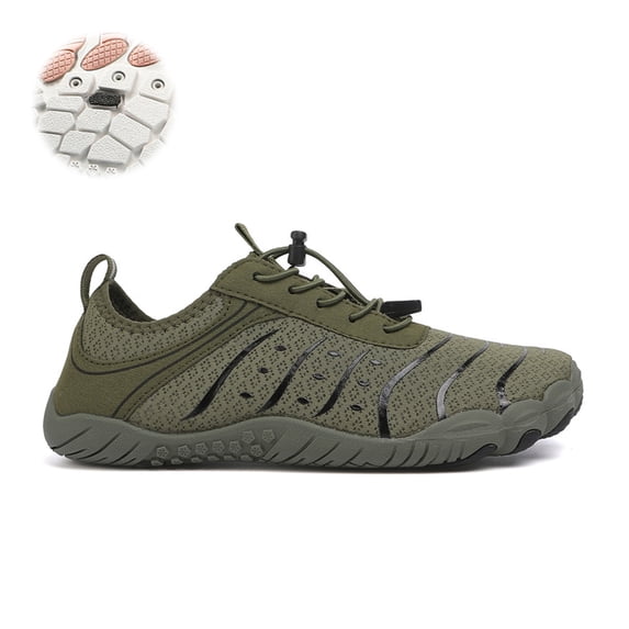 Unisex Barefoot Water Shoes, Quick Dry Breathable Mesh Aqua Footwear with Drainage Holes for Beach Hiking River Outdoor Activities