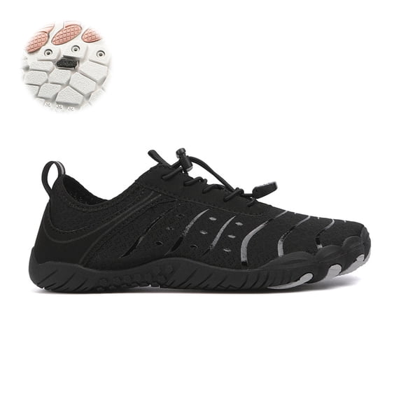 Unisex Barefoot Water Shoes, Quick Dry Breathable Mesh Aqua Footwear with Drainage Holes for Beach Hiking River Outdoor Activities