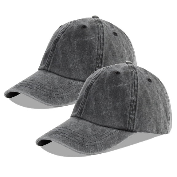 Unisex Baseball Cap 100% Cotton Fits Men Women Washed Denim Adjustable Dad Hat(Denim Blue)