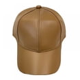 thumbnail image 1 of Unisex Baseball Cap,Adjustable PU Leather Classic Sun Protection Sport Hat, 1 of 2