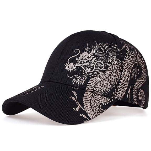 Unisex Baseball Cap Black Adjustable Chinese Style Cap Dragon Print Casual Snapback hats Bone Hip Hop Hat sun hats gorras Original Classic Cotton Adjustable Dad Hat Unconstructed Plain Cap