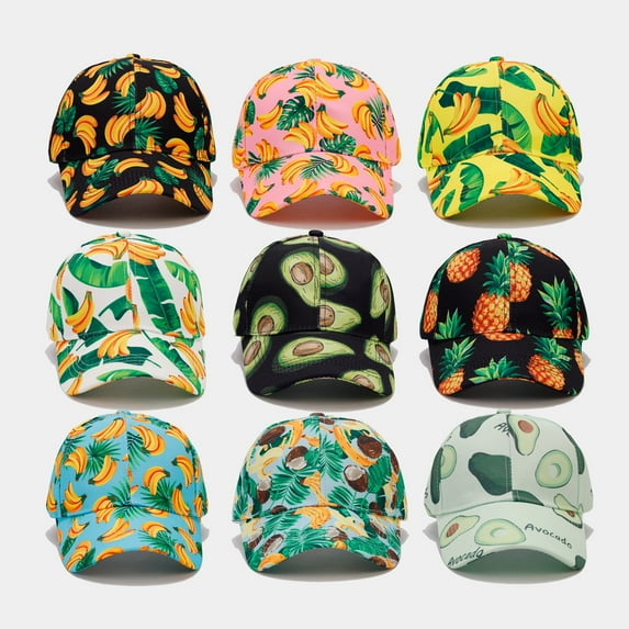 Unisex Baseball Cap,Fruit Pattern Sun Hat Unisex Snapback Hip Hop Hats Cool Adjustable Dad Hat for Men Women Teens
