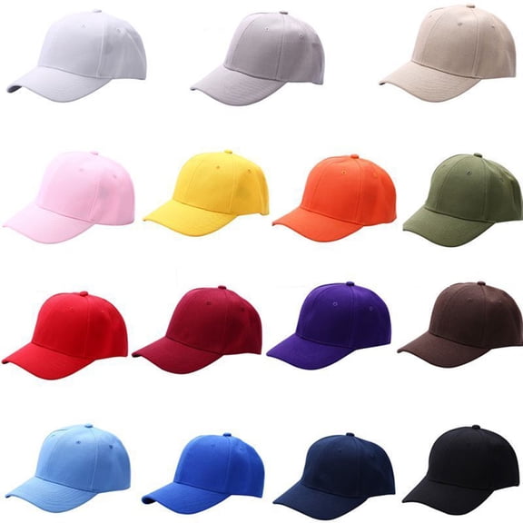 Unisex Baseball Cap Snapback Hat Hip-Hop Adjustable Bboy Fashion Pure Color Hat