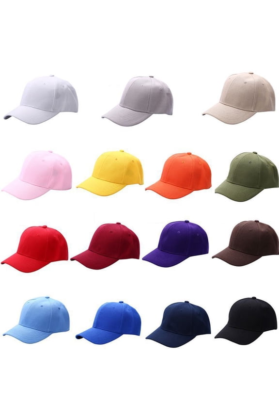 Unisex Baseball Cap Snapback Hat Hip-Hop Adjustable Bboy Fashion Pure Color Hat