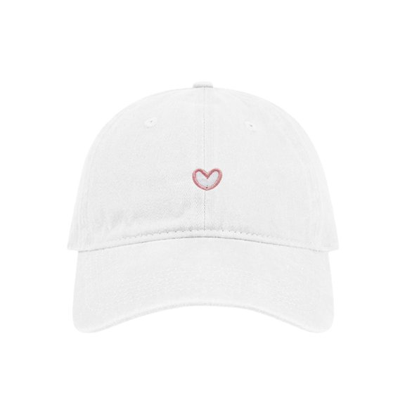 Unisex Baseball Cap with Heart Embroidery Design for Casual Outdoor Activities Daily Wear Lightweight Baseball Caps for Women White One Size