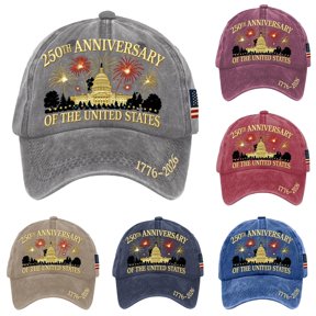 Unisex Baseball Cap with Independence Day Print Soft Peak Sun Hat Outdoor Bow Life Hat