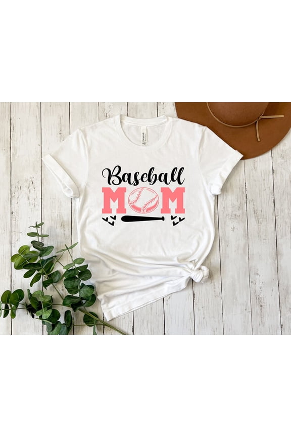 Unisex Baseball Game Day Sports Team Mom T-Shirt Cotton Graphic Tee-All Size S-5Xl