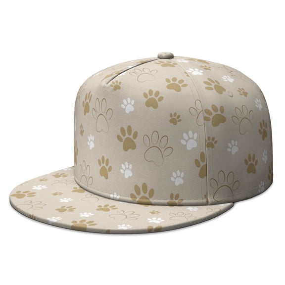 Unisex Baseball Hat with Floral Dog Design - Snapback Cap for Dog and Paw Fans