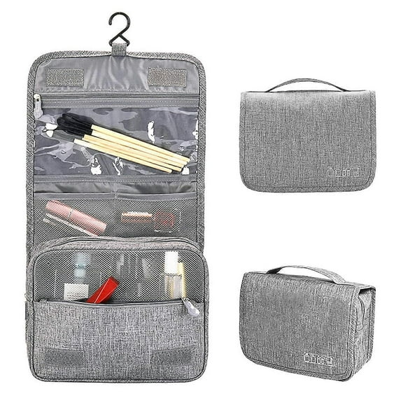 Unisex Basics Small Hanging, Travel Toiletry Bag Organizer, Shower Dopp Kit, Make Up Bag (Grey)