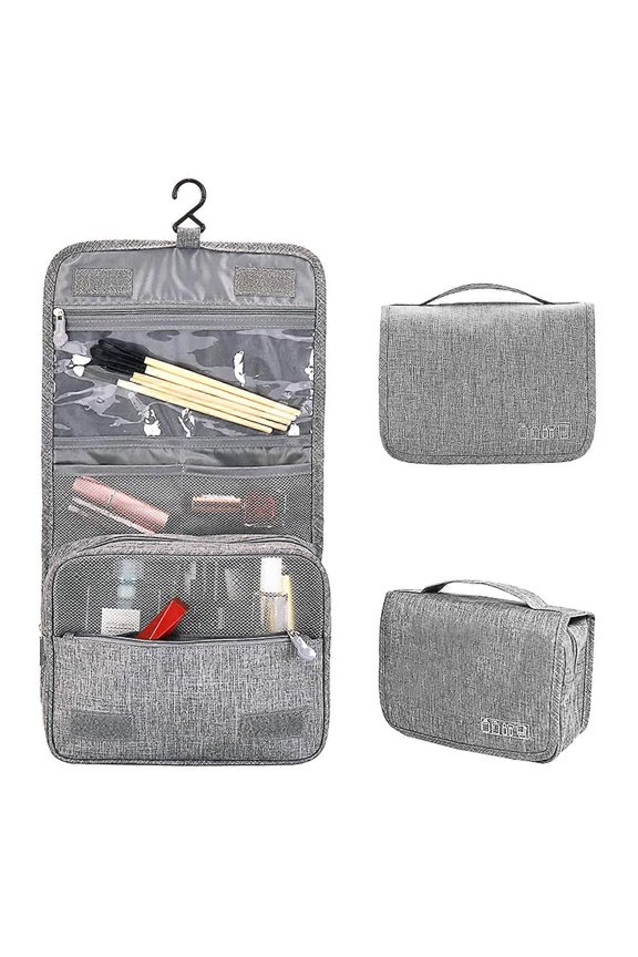 Unisex Basics Small Hanging, Travel Toiletry Bag Organizer, Shower Dopp Kit, Make Up Bag (Grey)
