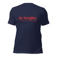 thumbnail image 1 of Unisex Be Naughty Save Santa a trip funny holiday t-shirt (Navy, XS), 1 of 5