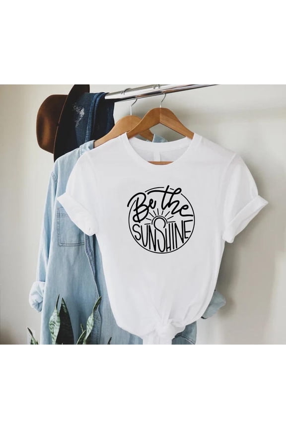 Unisex Be The Sunshine Summer Positive Vibes T-Shirt Cotton Graphic Tee-All Size S-5Xl