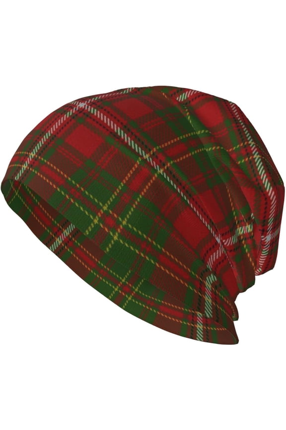 Unisex Beanie Hat Scottish Gifts Clan Farquharson Tartan Warm Knit Hat Headwear Gift for Adult