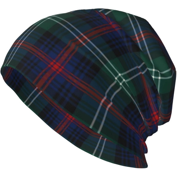 Unisex Beanie Hat Scottish Tartan Plaid Warm Knit Hat for Adult