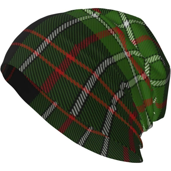 Unisex Beanie Hat Scottish Tartan Plaid Warm Knit Hat for Adult