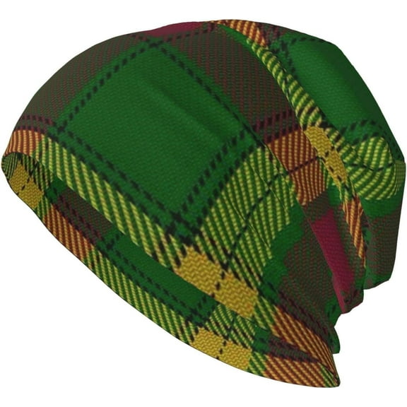 Unisex Beanie Hat Scottish Tartan Plaid Warm Knit Hat for Adult
