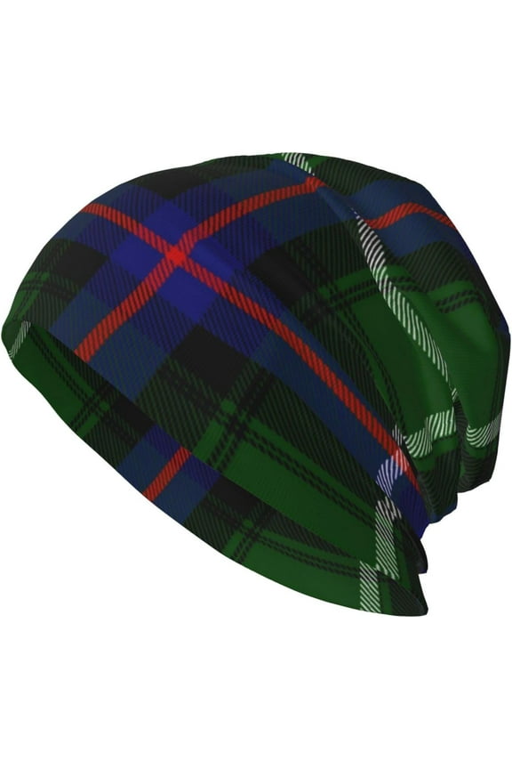 Unisex Beanie Hat Scottish Tartan Plaid Warm Knit Hat for Adult