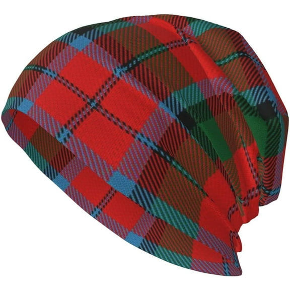 Unisex Beanie Hat Scottish Tartan Plaid Warm Knit Hat for Adult