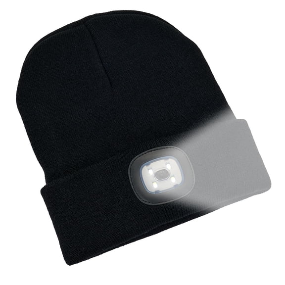 Unisex Beanie Hat with LED Light Makes The Perfect Winter Hat with Light Built in. Flashlight Beanie Top Choice for Dad Gadgets for Men Black