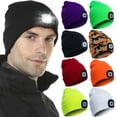 thumbnail image 1 of Unisex Beanie Hat with Light, USB Rechargeable Hands Free LED Headlamp Hat, Knitted Night Light Beanie Cap, Men Gifts for Dad Father Husband, 1 of 8
