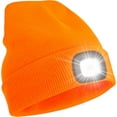 thumbnail image 1 of Unisex Beanie Hat with Light, USB Rechargeable LED Headlamp Hat Night Light Cap Christmas Stocking Stuffers Gifts for Men Dad Father Husband (Orange), 1 of 13