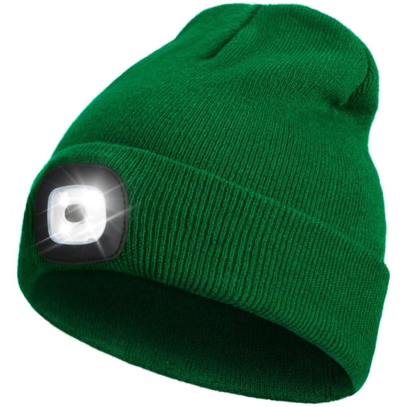 Unisex Beanie Hat with The Light, Gifts for Women Men Dad Father, USB Rechargeable LED Headlamp Cap